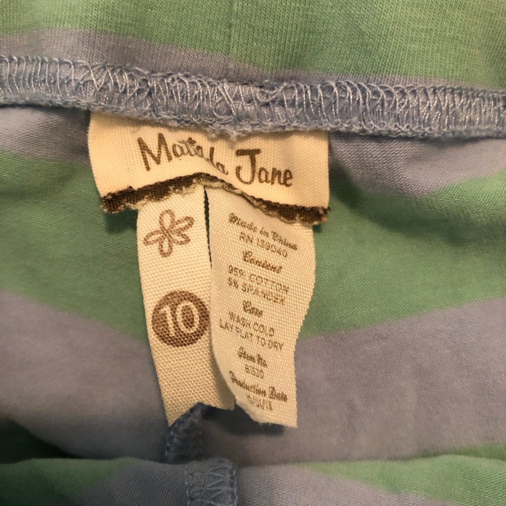 GIRLS MATILDA JANE BLUE & GREEN RUFFLE SHORT, 10 - Picture 7 of 7